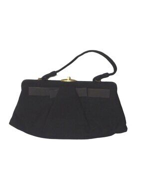 Vintage Lewis Purse Handbag Clutch Black Metal Clasp Closure Party Formal Retro